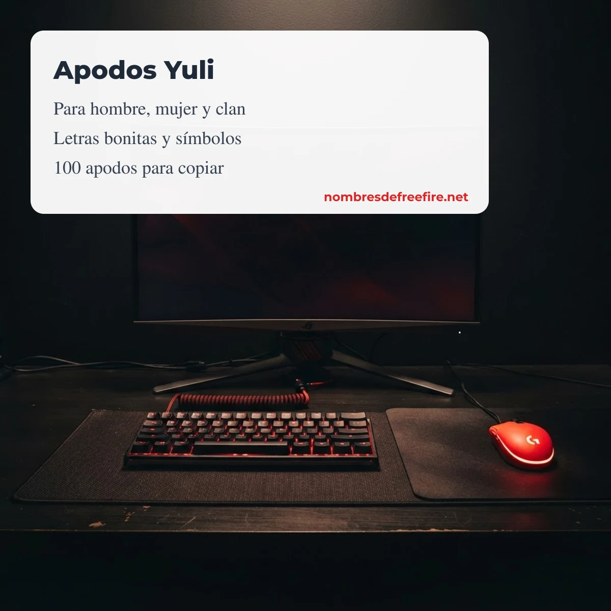 Apodos Yuli para Free Fire con letras especiales