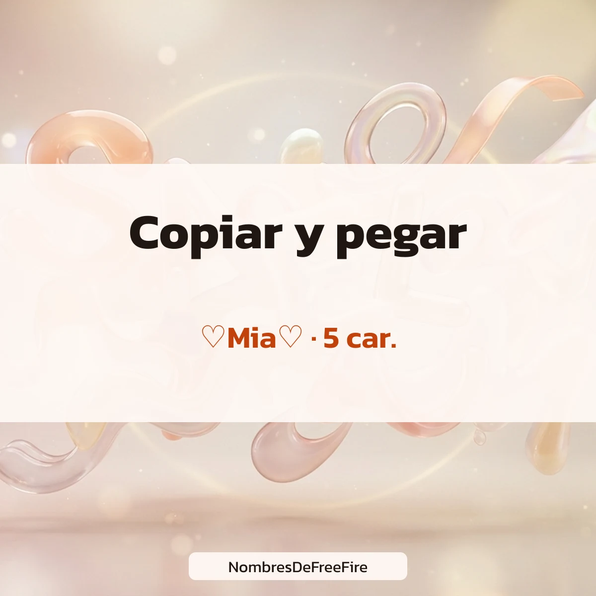 Mia para Free Fire con símbolos para copiar