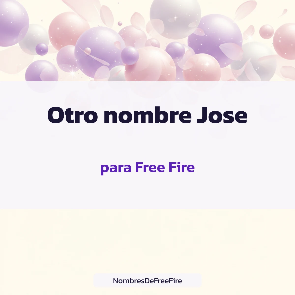 Otro nombre para Jose con letras especiales para Free Fire