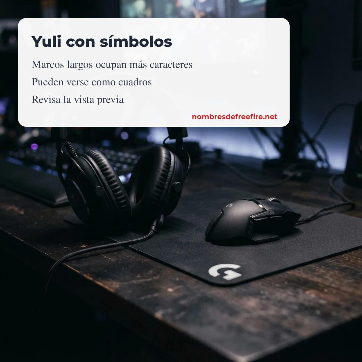 Yuli nombre para Free Fire con símbolos decorados